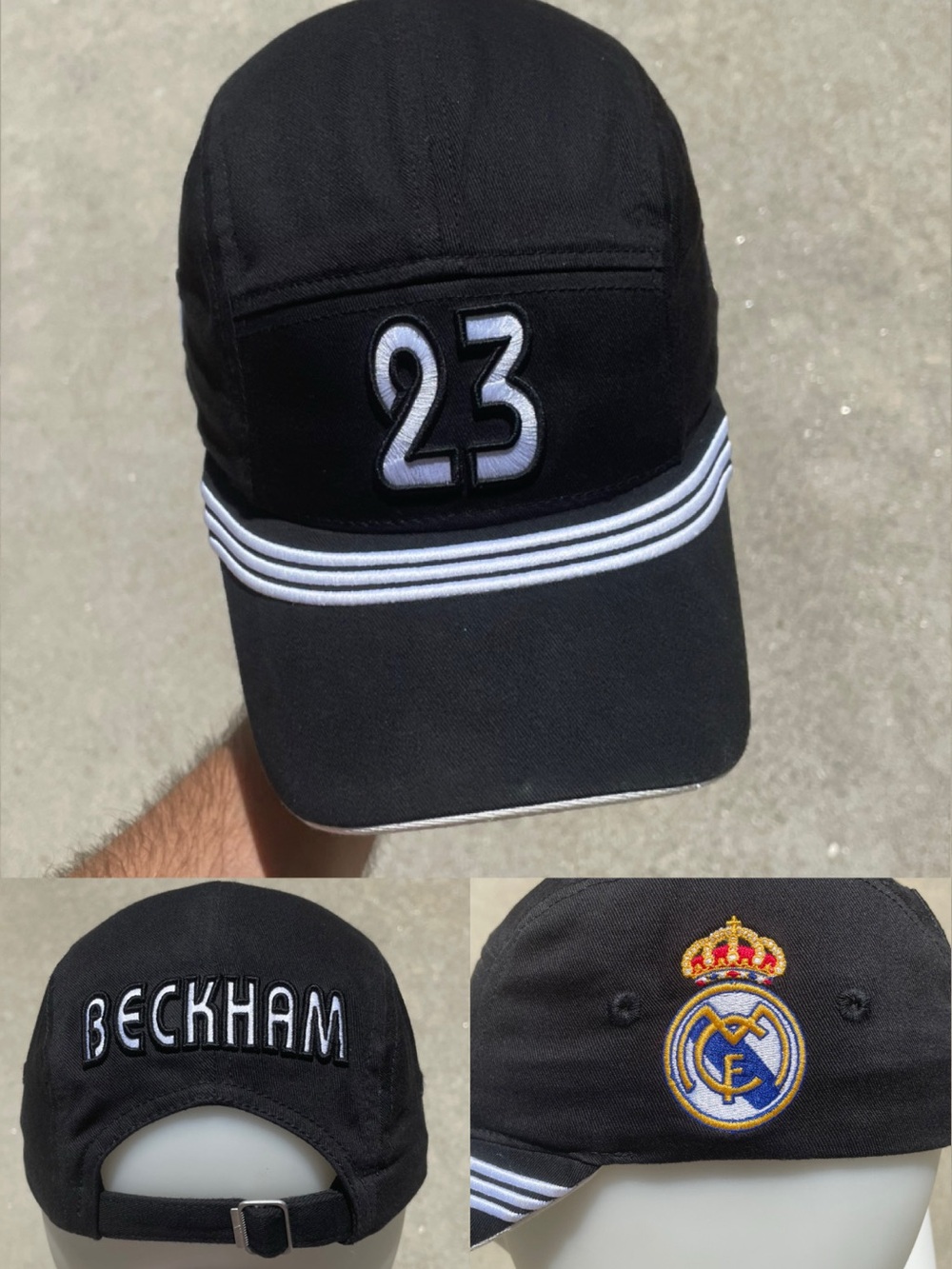 Iconic Vtg 2003 David Beckham 23 Adidas Real Madrid 3 Stripes Hat Adjustable